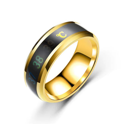 Smart Stainless Steel Multifunctional Ring for Couple Mood Feeling Intelligent Temperature Sensitive Rings Waterproof Jewelry