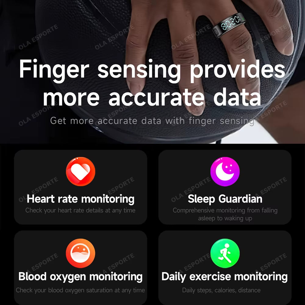 2025 SmartRing Pro: Gesture-Control Touchscreen Health Tracker, Waterproof Fitness Monitor with Swipe Navigation for All-Day Wear – Unisex Design