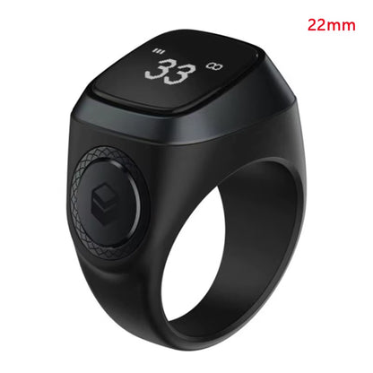 Smart Tasbih Tally Digital Counter for Muslims Tasbeeh Zikr Ring 5 Prayer Time Vibration Reminder Waterproof Bluetooth Ring