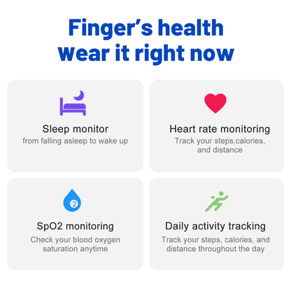 R02 Smart Ring Health Waterproof Finger Rings Monitor Heart Rate Fitness Tracker