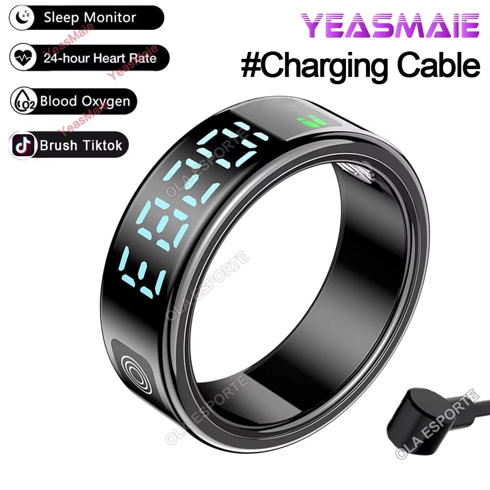 2025 SmartRing Pro: Gesture-Control Touchscreen Health Tracker, Waterproof Fitness Monitor with Swipe Navigation for All-Day Wear – Unisex Design