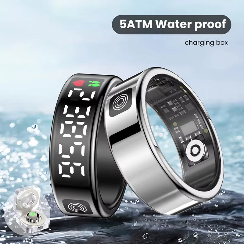 2025 EliteSmart Ring: Advanced LED Health Tracker with 24/7 Heart Rate, Blood Oxygen Monitoring & 10+ Sports Modes – 5ATM Waterproof, Unisex Design