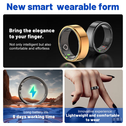 R02 Smart Ring Health Waterproof Finger Rings Monitor Heart Rate Fitness Tracker