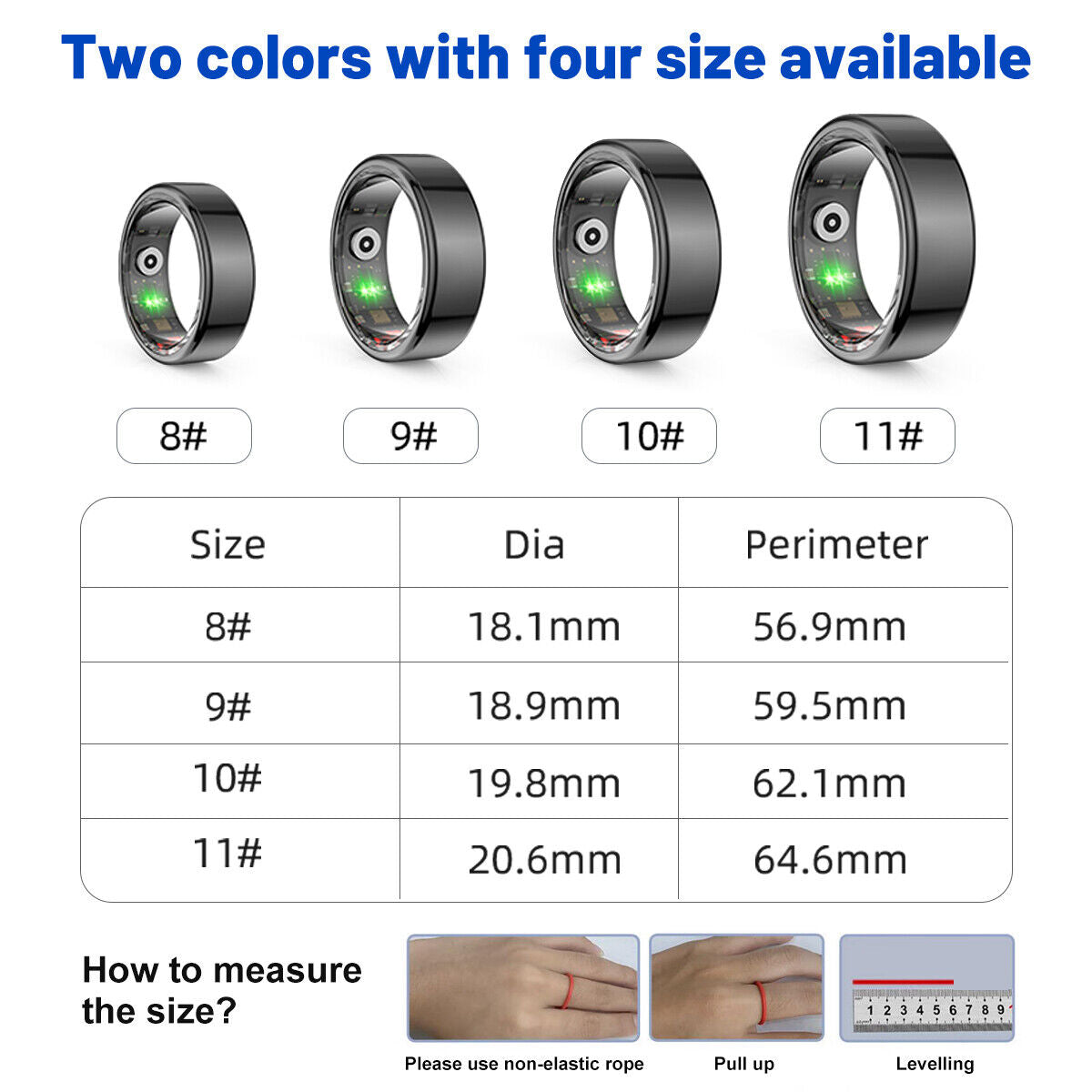 R02 Smart Ring Health Waterproof Finger Rings Monitor Heart Rate Fitness Tracker