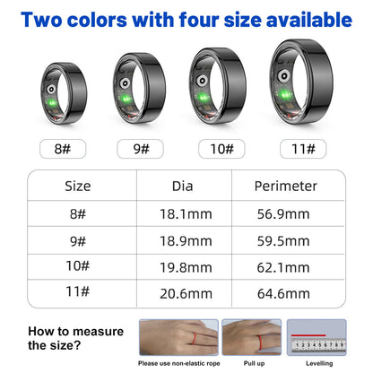 R02 Smart Ring Health Waterproof Finger Rings Monitor Heart Rate Fitness Tracker